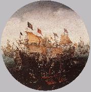 ANTHONISZ, Aert Sea Battle between Dutch and Spanish Boats USA oil painting reproduction